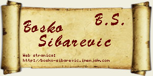 Boško Šibarević vizit kartica